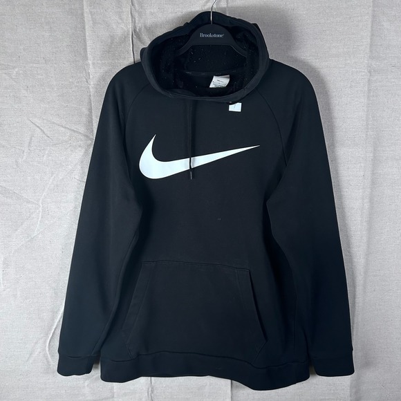 Nike Other - Nike Dri-FIT Pullover Hoodie Black White Oversized Swoosh Mens Medium CU6267-010